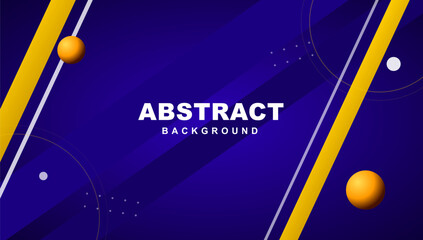 Abstract Geometric Background with Blue Diagonal Stripes and Yellow Spheres for Presentation © SANJEDAAKTAR