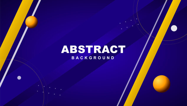 Abstract Geometric Background with Blue Diagonal Stripes and Yellow Spheres for Presentation