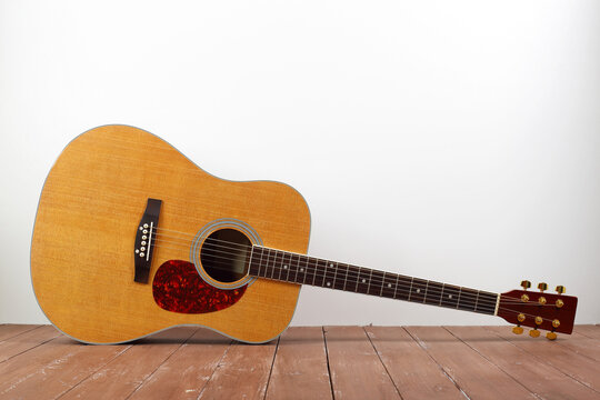 Musical instrument - Front view acoustic guitar
