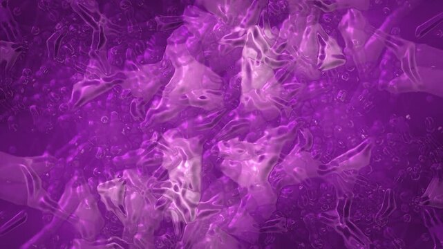 Futuristic violet fluid glass texture background with animated organic melting shapes loop