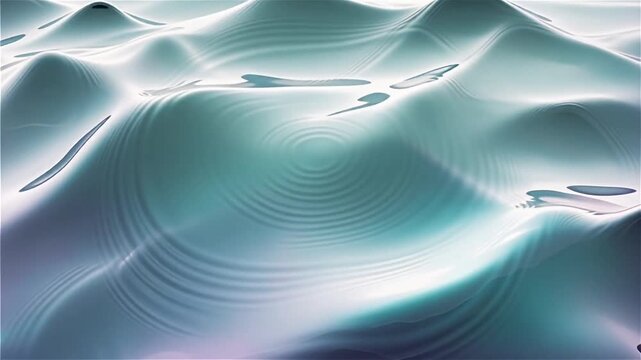 Abstract waves create mesmerizing patterns and ripples across a liquid surface with subtle reflections.