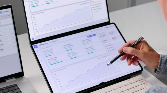 Marketing Manager Reviews Programmatic Ad Campaign Data