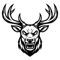Monochrome vector illustration animal head ideal for esport logo © Alex