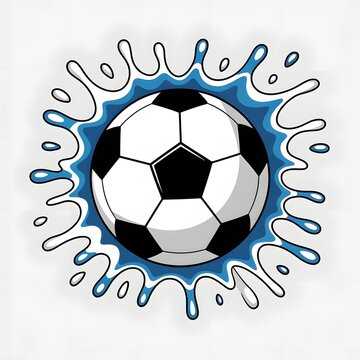 Soccer ball exploding with energy and motion in dynamic vector illustration style
