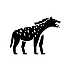 Fototapeta premium Hyena glyph icon. Wild dog side view illustration.