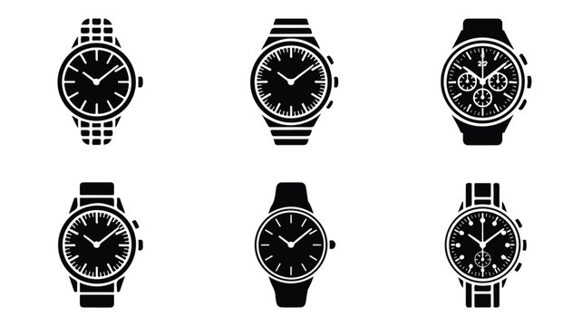 A side-by-side comparison of six wristwatches with varying designs and features