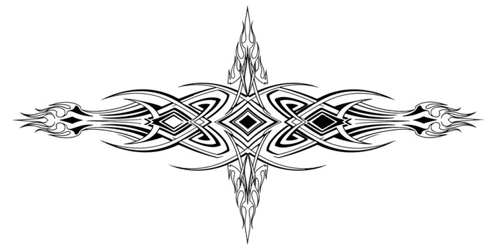 Intricate silver celtic cross ornament with interlaced knotwork on black background