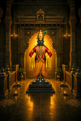 Fototapeta premium 3d AI Generated of Ashadi Ekadashi festival of Lord Vitthal, Panduranga from Pandharpur, Maharashtra, India. Happy Ashadi Ekadashi 