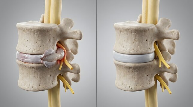 Lumbar Herniated Disc Compression Compared with Healthy Disc