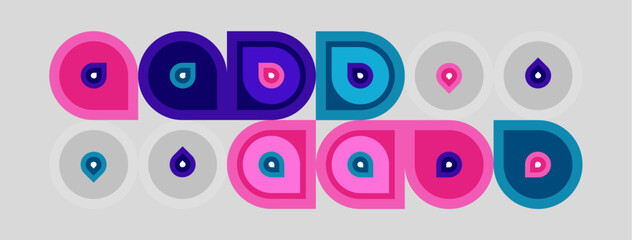 Obraz premium Colorful circles, patterns repeat. Eyes symbolize protection, evil spirits deflected. Modern design, vibrant hues present.
