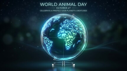 Fototapeta premium Celebrate World Animal Day on October 4th and Help Protect Our Planet's Creatures