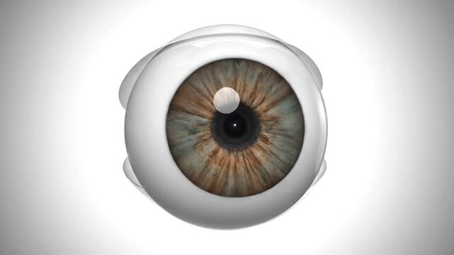 Floating 3D Eyeball With Detailed Brown Iris