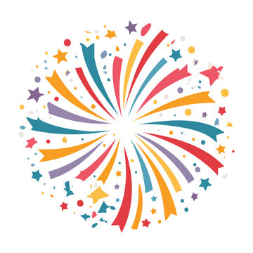 Flat design fireworks burst vector