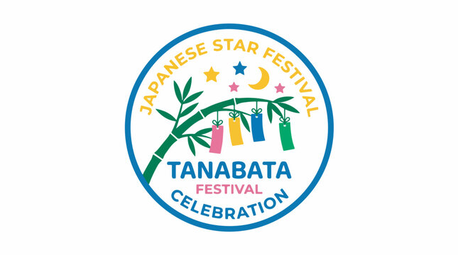 Japanese Star Festival Tanabata Celebration with bamboo and colorful tanzaku.