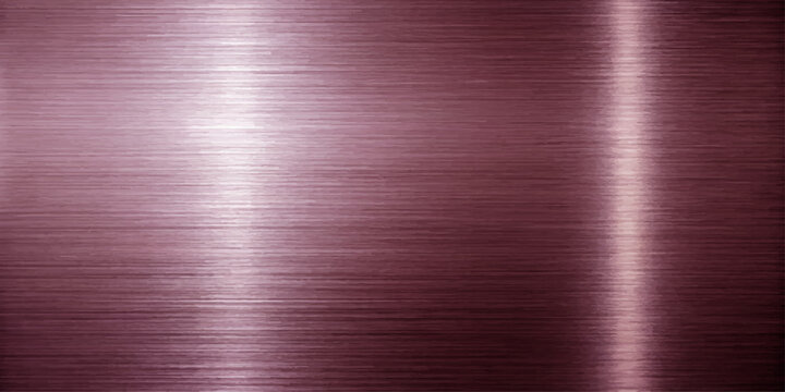 Rose gold brushed metal texture, a close-up shot revealing the fine parallel lines and subtle reflections on a metallic surface, offering a luxurious and sophisticated background.