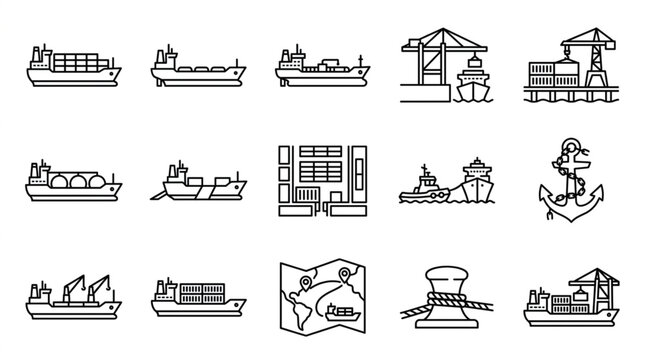 Maritime and Port Industry Icons