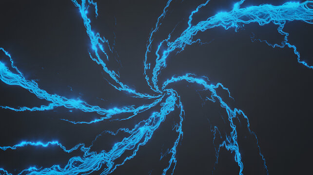 Electric blue energy vortex swirling inwards with glowing particles against a subdued textured surface