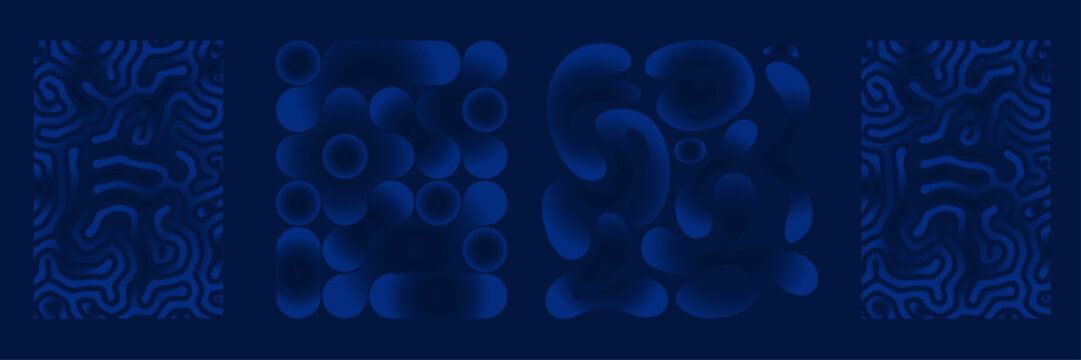 Futuristic Abstract Posters Featuring Vibrant Circular Gradients and Glowing Sphere Elements. Vector Design Set