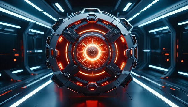 Futuristic Energy Core Inside Advanced Reactor