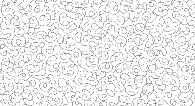 Abstract Background of Chaotic Black Scribbles on White