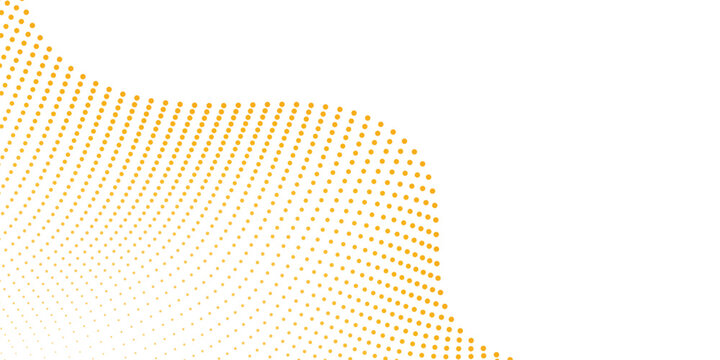 Vector halftone dot pattern background with orange dots on white