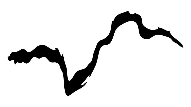 Minimal split panel divider vector black ink brush stroke illustration on white