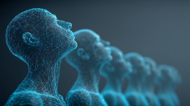 Row abstract human figures made glowing wireframes fabaf ece bec edaa 4ece