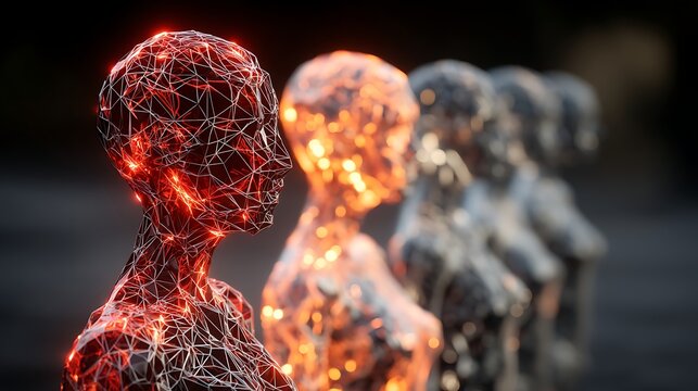 Row abstract human figures made glowing wireframes fabaf ece bec edaa 4ece