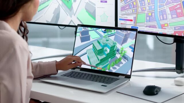 Urban Planner Analyzes City Zoning Maps