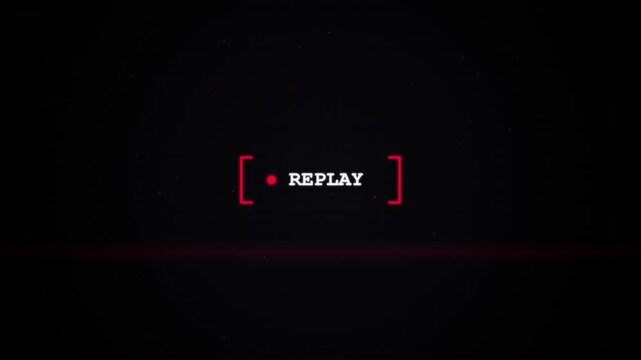 Replay sign icon motion with a blinking square brackets