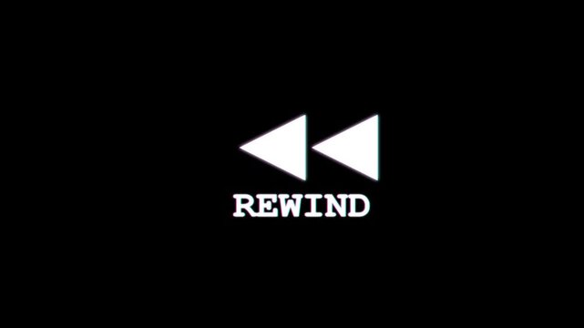 rewind button 4K on black background