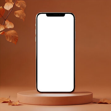 Modern smartphone with sleek design resting on a rustic wooden surface