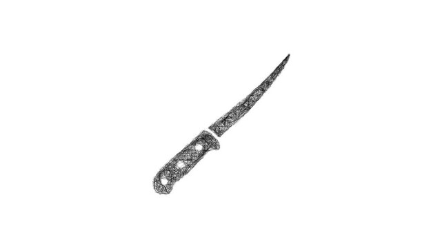 Sketch fillet knife icon animation - smooth progressive reveal