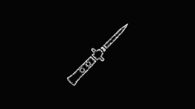Sketch switchblade icon animation - smooth progressive reveal