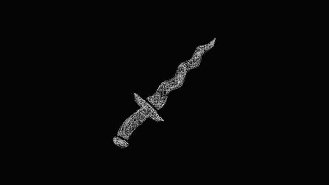 Sketch kris dagger icon animation - smooth progressive reveal