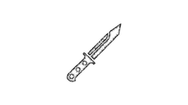 Sketch tanto knife icon animation - smooth progressive reveal