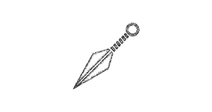 Sketch kunai icon animation - smooth progressive reveal