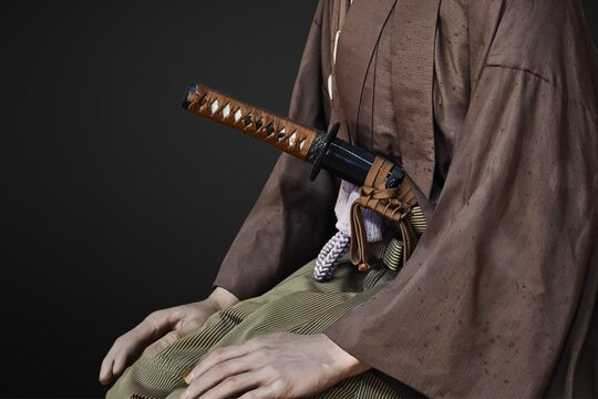 刀を差した日本の武士