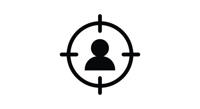 Black target icon with person silhouette