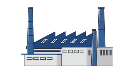 Obraz premium An industrial factory with smokestacks and a large building structure