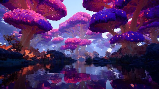 Vibrant pink and purple fireworks exploding in the night sky over a cityscape explosion