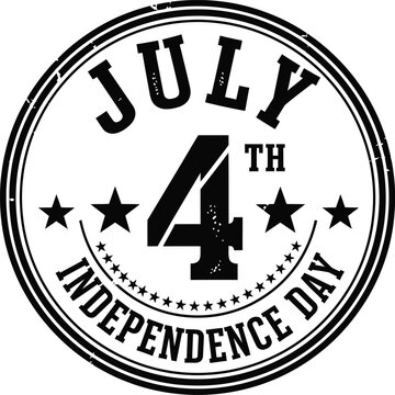 July 4th independence day vintage round stamp design