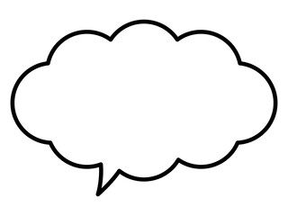 もくもくしたシンプルな雲型のフキダシのベクターイラスト　編集できるグラフィック素材 © B.B.