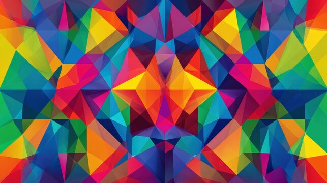 Vivid Rainbow Geometric Crystal Pattern