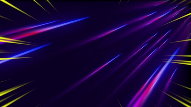 Light streaks of vibrant blue and purple neon pulse across a dark background to create a dynamic sense of motion and energy perfect for digital design projects that require a modern technological.