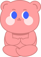Fototapeta premium yoga bear,cute bear,meditation,wellness,fitness animal,funny animal,healthy lifestyle,cartoon bear,exercise,stretching