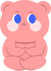 Fototapeta premium yoga bear,cute bear,meditation,wellness,fitness animal,funny animal,healthy lifestyle,cartoon bear,exercise,stretching