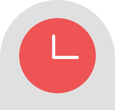 red button with arrow