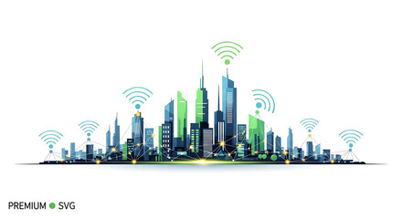 Fototapeta premium Cityscape with modern skyscrapers