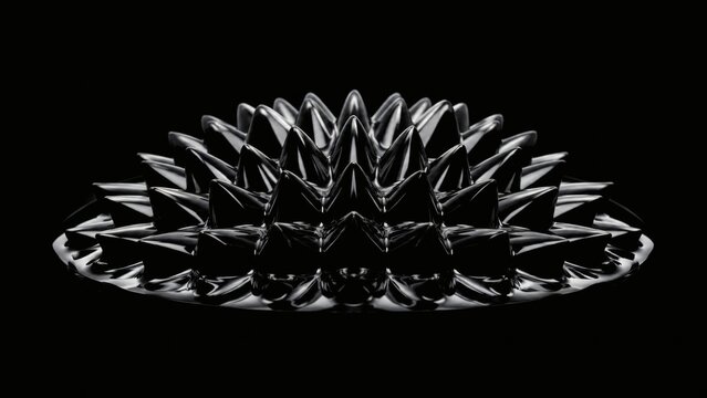 Magnetic Ferrofluid Spikes High Contrast Texture